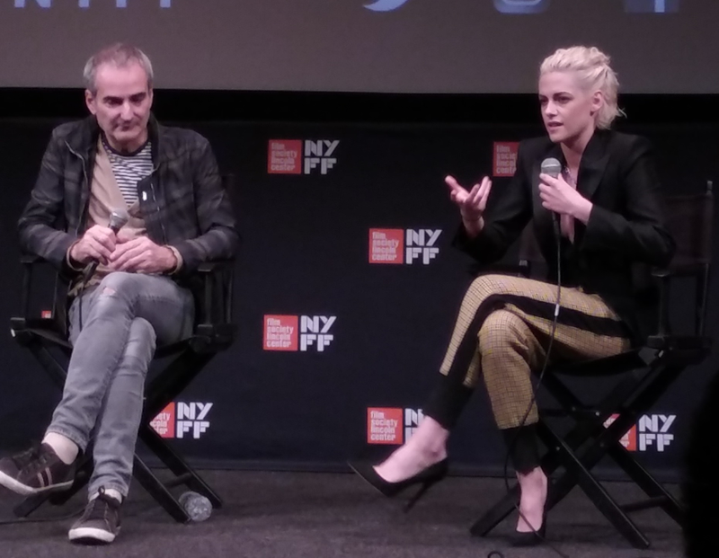 Olivier Assayas (left) and Kristen Stewart (right) at the New York Film Festival (Photo: Jesse Hassenger)